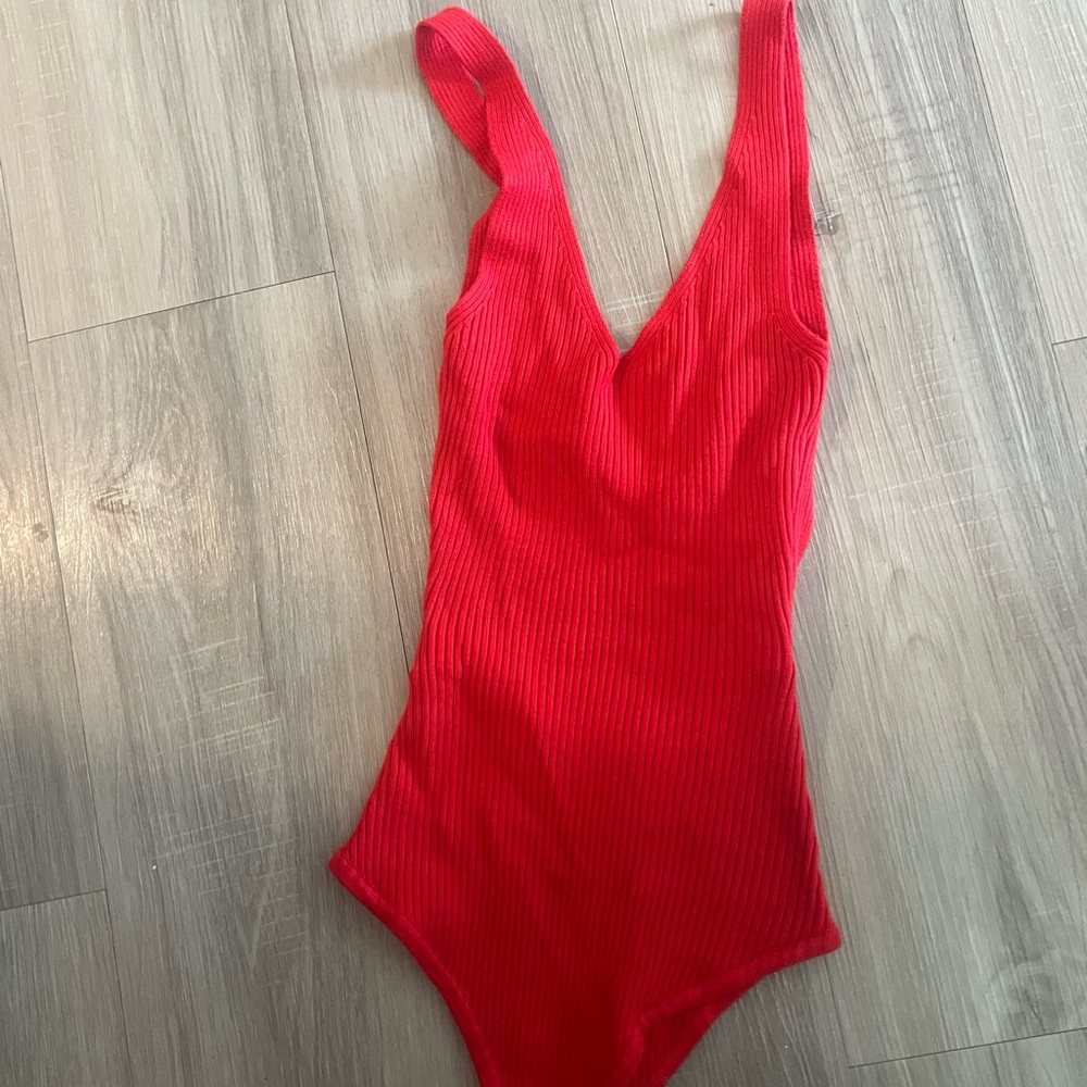 Lulu's Vibrant Red Bodysuit